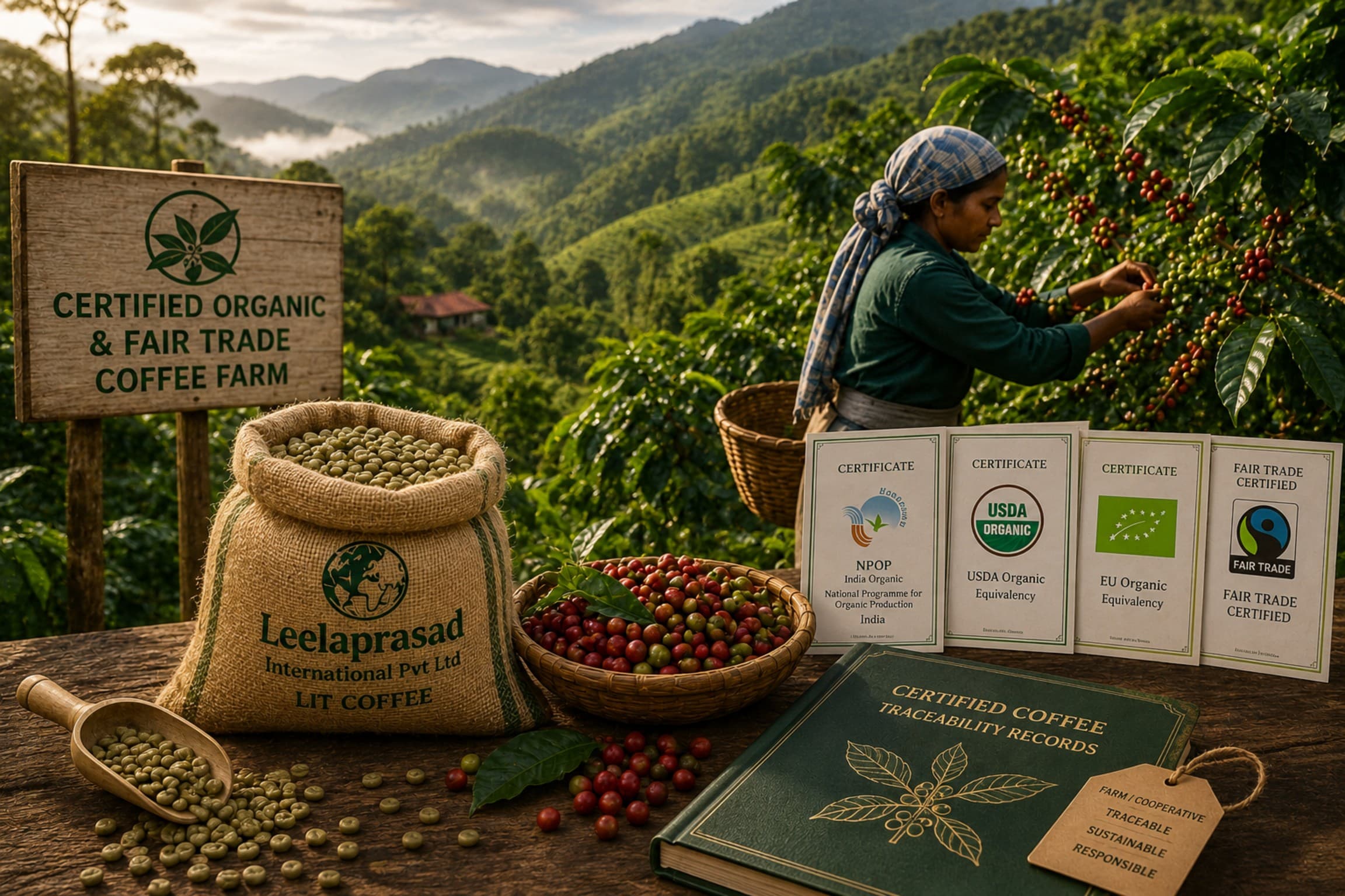 Certified organic coffee farm in India