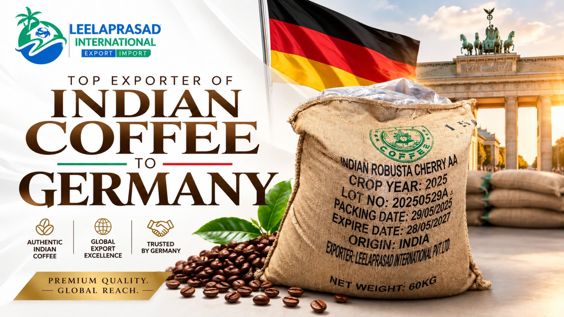 Kaffeebohnen aus Indien für den Export